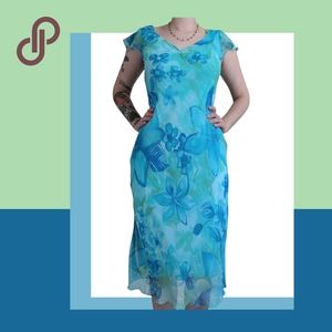 vintage california concepts 90s/y2k floral fairy dress 👗 🌱🦋🌸🧚‍♂️